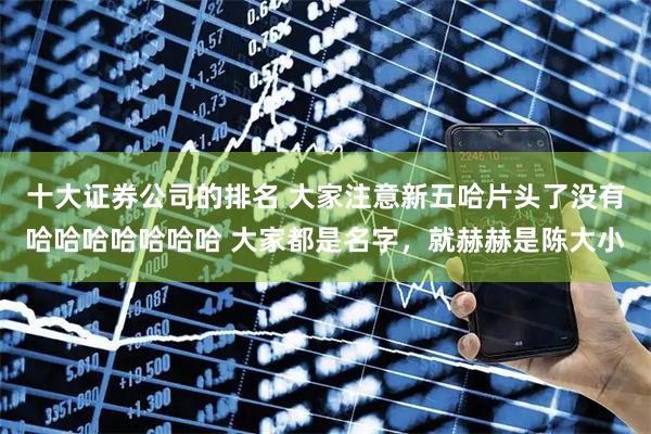 十大证券公司的排名 大家注意新五哈片头了没有哈哈哈哈哈哈哈 大家都是名字，就赫赫是陈大小